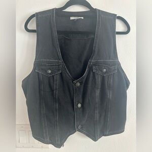 American Eagle Outfitters Charcoal Denim Vest